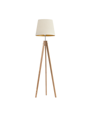 Lampa stojąca drewniana z włącznikiem nożnym ARUBA VELUR
