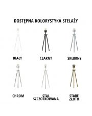 Trójnożna metalowa lampka stołowa z białym abażurem o złotym wnętrzu ALTA VELUR