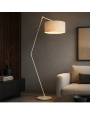 Lampa podłogowa z regulowanym kloszem BARI VELUR lampa stojąca do czytania z welurowym abażurem