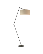 Czarno beżowa regulowana lampa podłogowa do salonu BARI VELUR