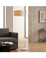 Czarno-beżowa regulowana lampa podłogowa do salonu BARI VELUR