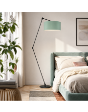 Lampa stojąca z regulowanym ramieniem BARI VELUR miętowa regulowana lampa stojąca do pokoju dziecka z przegubami