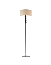 Elegancka lampa podłogowa BERMUDY VELUR  z beżowym welurowym abażurem