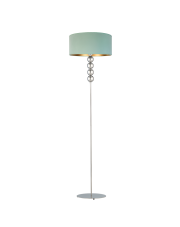 Ozdobna lampa stojąca do pokoju dziecka BERMUDY VELUR  z miętowym welurowym abażurem