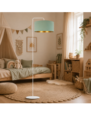 Miętowa welurowa lampa podłogowa do pokoju dziecka w stylu boho BOLIVIA VELUR