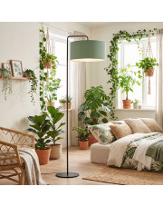 Miętowa lampa podłogowa z welurowym abażurem elegancka do salonu BOLIVIA VELUR