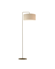 Elegancka lampa podłogowa z beżowym welurowym abażurem BOLIVIA VELUR
