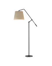 Czarno-beżowa lampa stojąca podłogowa FOYA VELUR z regulacją 