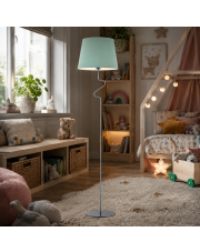 Lampa podłogowa FOGO VELUR miętowa, do pokoju dziecka, sypialni i salonu