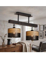 Skandynawska lampa sufitowa na listwie z drewna EPIR DUAL z regulacją kąta padania światła