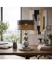 Czarna lampa stołowa z ozdobnymi kulami HONOLULU DUAL w stylu skandynawskim