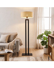 Czarno-beżowa lampa stojąca do salonu w stylu boho KALIFORNIA BOHO