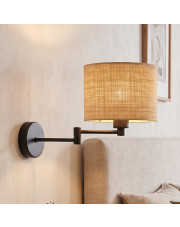 Designerska lampa ścienna z rattanu BRAGE BOHO do salonu