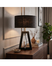 Drewniana lampa stołowa do salonu na komode CLIO BOHO w stylu boho