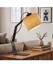 Rattanowa lampa stołowa HAGA BOHO w naturalnym kolorze