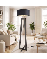 Designerska lampa stojąca BALI BOHO na drewnianej podstawie