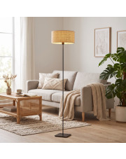 Czarno-beżowa lampa stojąca w stylu boho MEKSYK BOHO