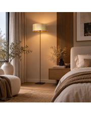 Nowoczesna elegancka lampa podłogowa z welurowym abażurem MEKSYK VELUR
