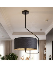 Rattanowa lampa sufitowa LAVRIO BOHO w czarnej kolorystyce