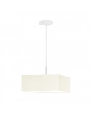 Nowoczesna lampa wisząca do salonu z kwadratowym abażurem 40x40cm BOGOTA - kolor ecru