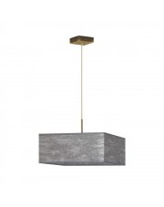 Designerska lampa wisząca nad stół z kwadratowym abażurem 40x40 cm BOGOTA - kolor szary melanż