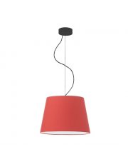 Designerska lampa wisząca z czerwonym, tkaninowym abażurem TUNIS - kolor czerwony