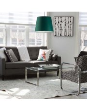Nowoczesna lampa wisząca do salonu w stylu japandi SARI - kolor zieleń butelkowa