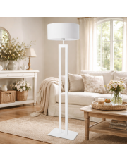 Biała lampa stojąca do salonu KALIFORNIA