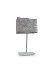 Designerska lampka nocna do sypialni AMALFI w kolorze srebrnym z abażurem imitującym beton