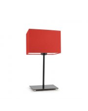 Czarna lampa stołowa z czerwonym abażurem AMALFI
