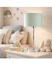Miętowa lampka nocna dla dzieci NICEA na chromowanej podstawie