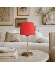 Elegancka lampka nocna biurkowa stołowa do sypialni SIENA z czerwonym abażurem