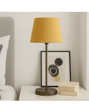 Nowoczesna lampka nocna do pokoju dziecka z musztardowym abażurem SIENA