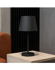 Czarna lampa stołowa nocna biurkowa SIENA z czarnym abażurem