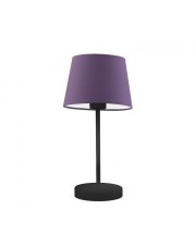 Czarna lampa stołowa z fioletowym abażurem SIENA w stylu vintage