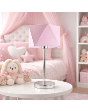 Biała lampka nocna dla dziecka WUHU z różowym abażurem