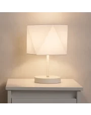 Biała lampka nocna z abażurem PASADENA