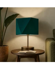 Lampka nocna w stylu urban jungle PASADENA z abażurem w kolorze zieleni butelkowej
