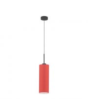 Czerwona lampa wisząca tuba do salonu ELBA