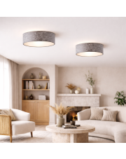 Designerska lampa sufitowa do salonu DUBAJ fi - 50 cm z abażurem imitującym beton