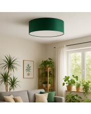 Elegancki plafon sufitowy do salonu w kolorze butelkowej zieleni DUBAJ fi - 60 cm