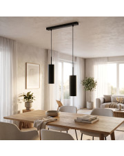 Czarna lampa wisząca podwójna do jadalni nad stół MADERA 2xE27