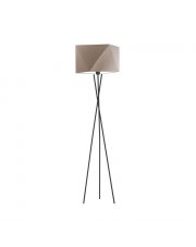 Designerska lampa podłogowa na trójnogu DAKAR z beżowym abażurem