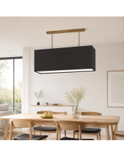 2-płomienna brązowa lampa kuchenna KORFU z prostokątnym abażurem 75x46 cm