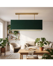 Nowoczesna lampa sufitowa LED do kuchni i jadalni KORFU z abażurem zieleń butelkowa