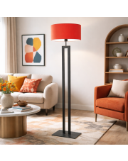 Nowoczesna lampa podłogowa do salonu KALIFORNIA z czerwonym abażurem 40 cm