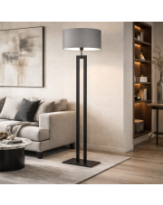 Skandynawska lampa podłogowa do salonu KALIFORNIA w czarno-szarej kolorystyce