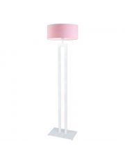 Nowoczesna lampa stojąca LED do pokoju dziecka KALIFORNIA z różowym abażurem