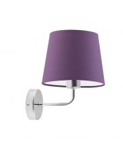 Elegancki kinkiet do salonu RIMINI w stylu art deco z fioletowym abażurem