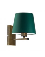 Elegancki kinkiet ścienny LED do salonu HVAR z abażurem zieleń butelkowa